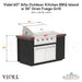 Videl 60 Alta Outdoor Kitchen BBQ Island w 36 Gran Fuego Grill - Majestic Fountains