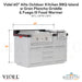 Videl 60 Alta Outdoor Kitchen BBQ Island w Gran Plancha Griddle & Fuego III Food Warmer - Majestic Fountains