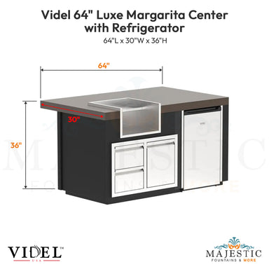 Videl 64 Luxe Margarita Center with Refrigerator - Majestic Fountains