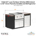 Videl 64 Luxe Outdoor Kitchen BBQ Island w 30 Gran Plancha Griddle and Refrigerator - Majestic Fountains