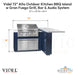 Videl 72 Alta Outdoor Kitchen BBQ Island w Gran Fuego Grill, Bar & Audio System - Majestic Fountains
