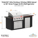 Videl 84 Alta Outdoor Kitchen BBQ Island w 36 Gran Fuego Grill & Refrigerator - Majestic Fountains