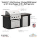 Videl 84 Alta Outdoor Kitchen BBQ Island w 36 Gran Fuego Grill & Refrigerator - Majestic Fountains