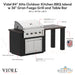 Videl 84 Alta Outdoor Kitchen Island w 36 Gran Fuego Grill and Table Bar - Majestic Fountains