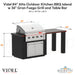 Videl 84 Alta Outdoor Kitchen Island w 36 Gran Fuego Grill and Table Bar - Majestic Fountains
