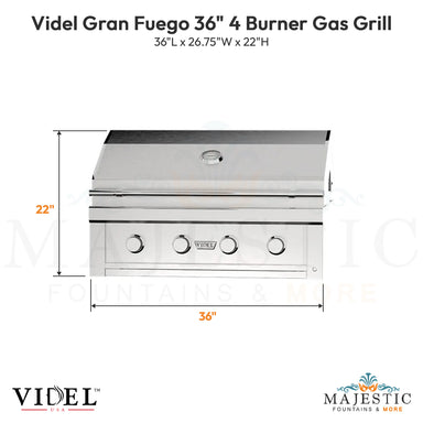Videl Gran Fuego 36 4 Burner Gas Grill -  Majestic Fountains