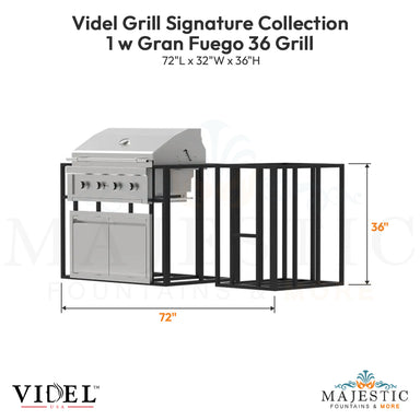 Videl Grill Signature Collection 1 w Gran Fuego 36 Grill - Majestic Fountains