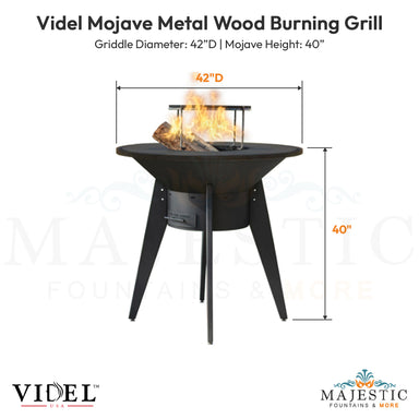 Videl Mojave Metal Wood Burning Grill - Majestic Fountains