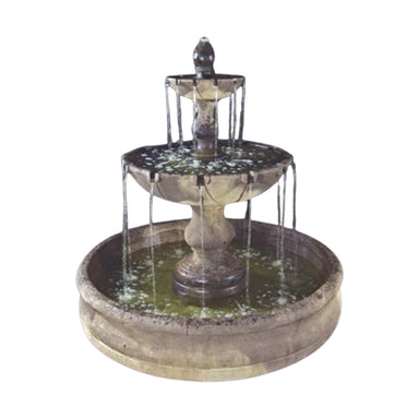 Vincenza Fountain with Basin in Cast Stone - Majestic Fountains