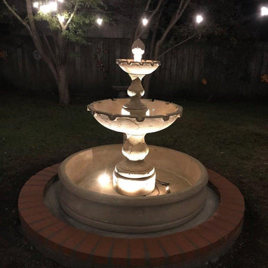 Vincenza Fountain with Basin in Cast Stone by Fiore Stone - Majestic Fountains and More.