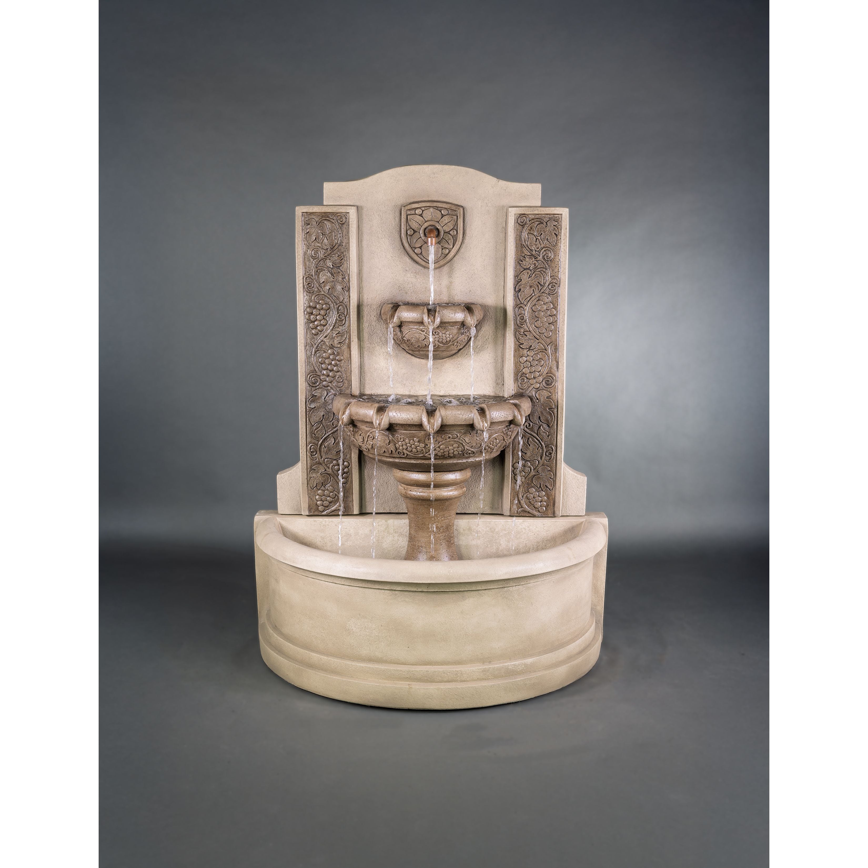 Vinyard Concrete Outdoor Wall Fountain - 1838 - Majestic Fountains.