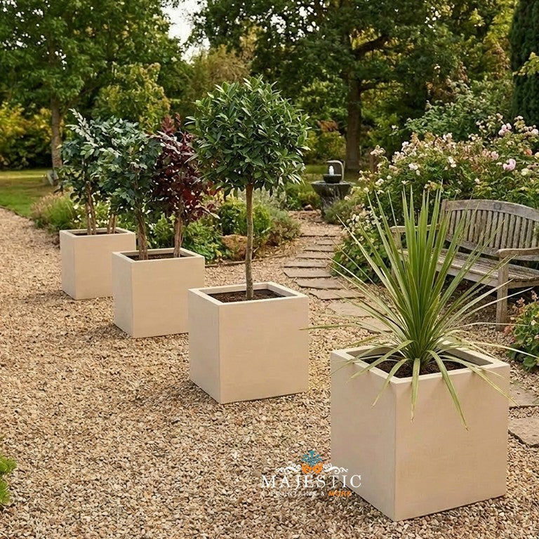 Warwick Square Planter in Dry Cast Sandstone - Majestic Fountains