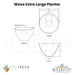 Wave Extra Large Planter  - Majestic Fountains