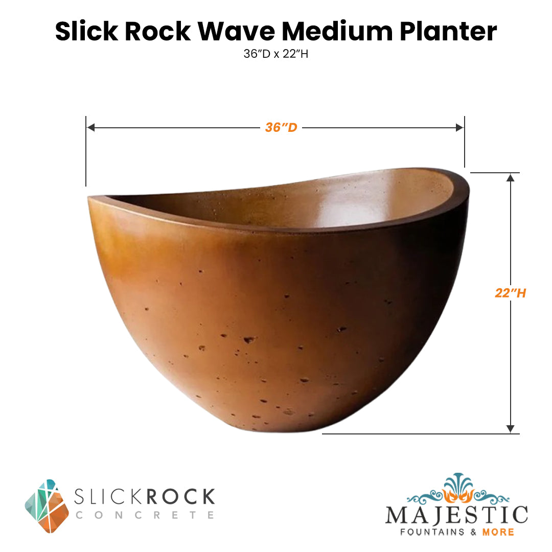 Wave Medium Planter Size - Majestic Fountains