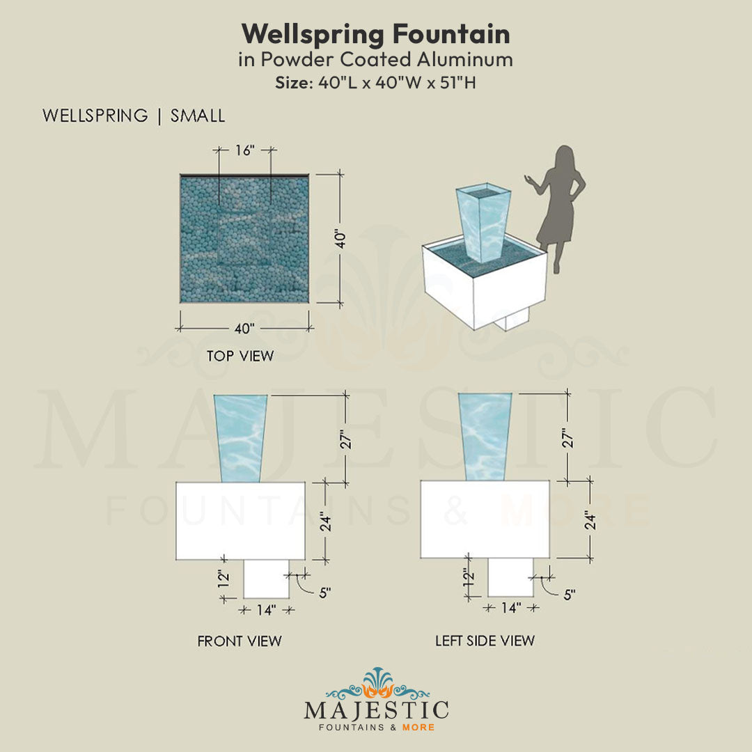 Wellspring Fountain in Powder Coated Aluminum - Majestic Fountains