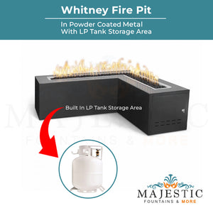Whitney Fire Pit in Powder Coated Metal - Majestic Fountains