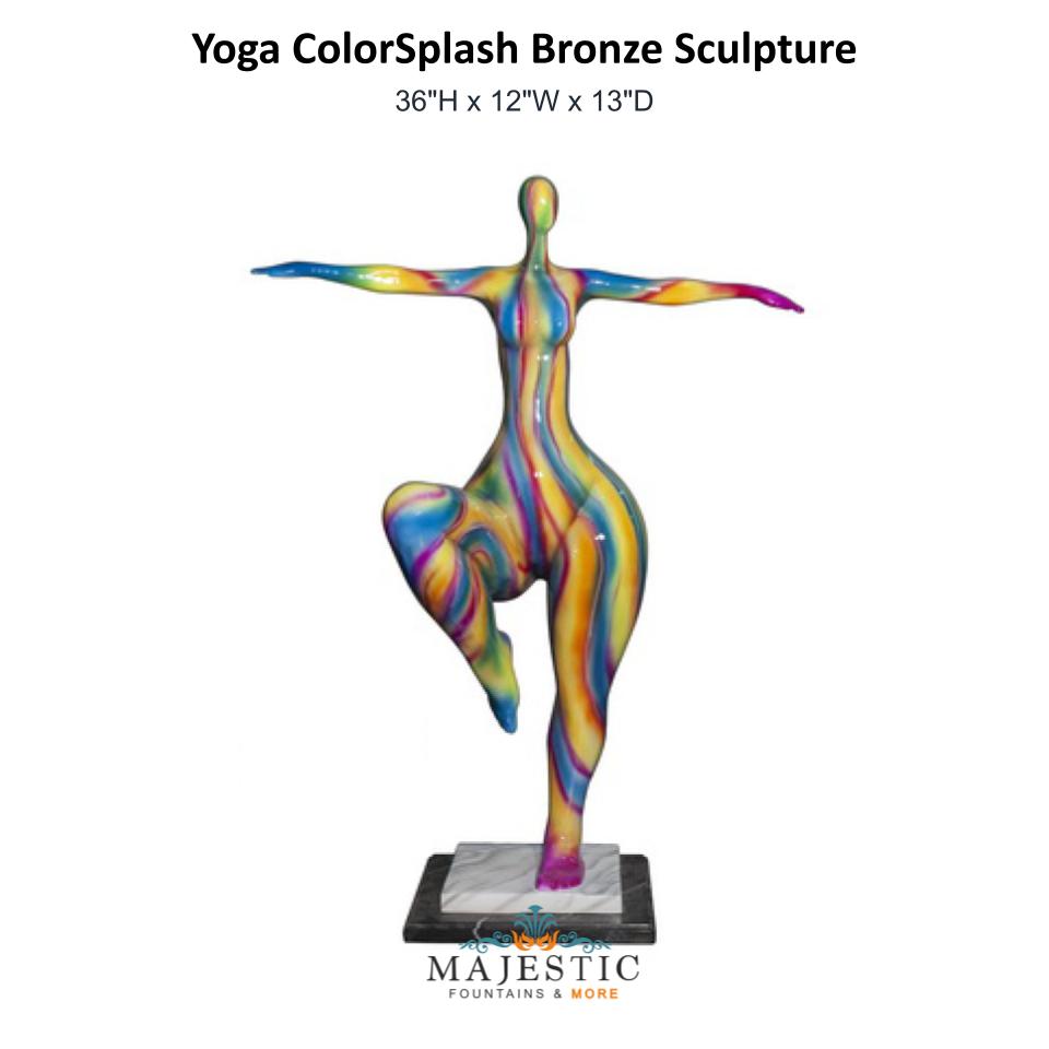 Yoga ColorSplash Bronze Sculpture - Majestic Fountains and More