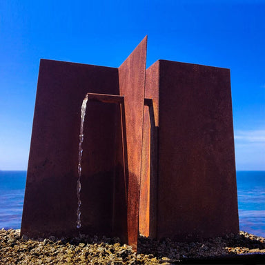 Zen Trapezoid E 96H Metal Fountain - Majestic Fountains and More.