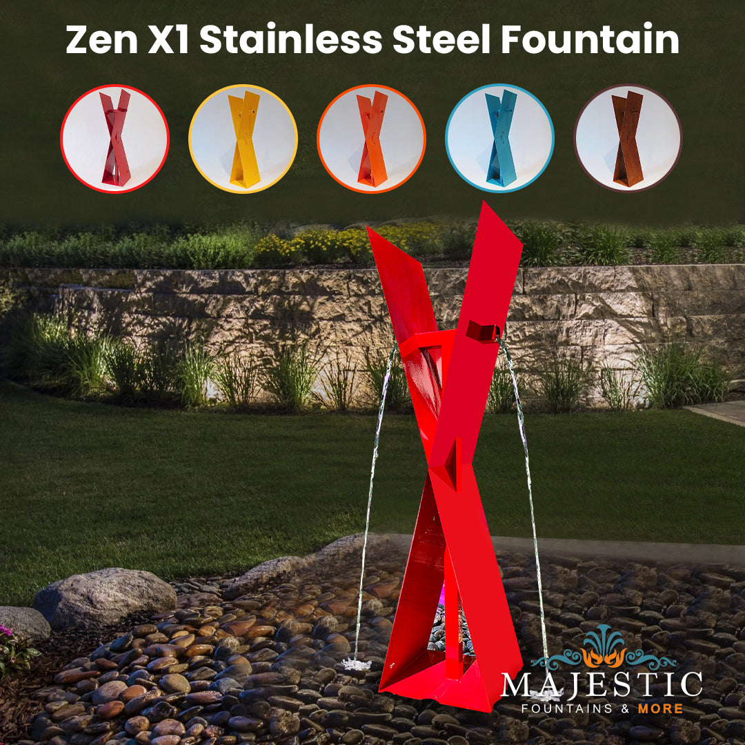 Zen X1 Mod Fountain in Powder Coated Stainless Steel - Majestic Fountains