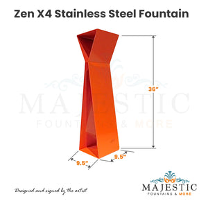 Zen X4 Fountain in Stainless Steel - Majestic Fountains