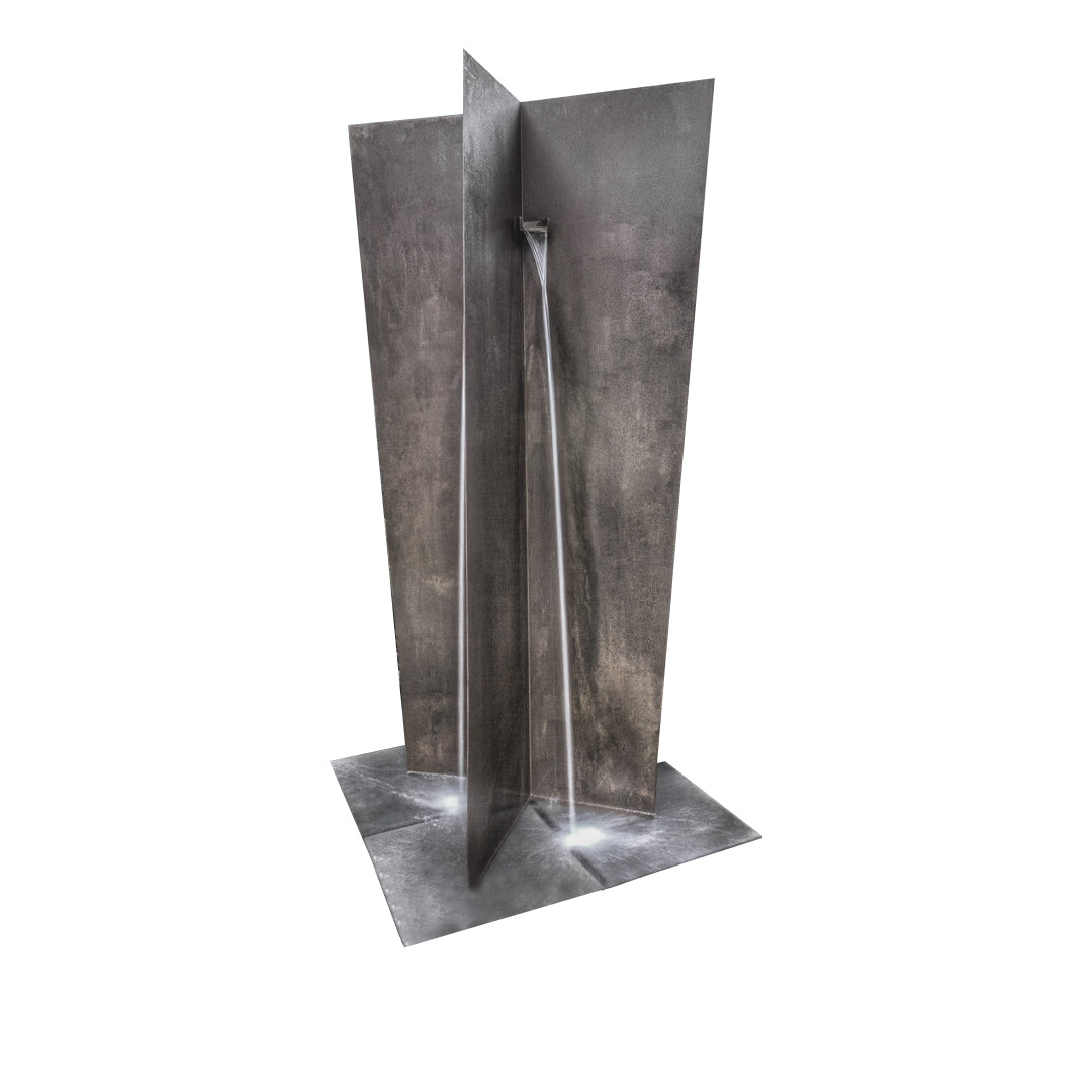 Zen Trapezoid 96"H Metal Fountain - Majestic Fountains and More