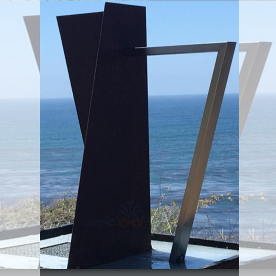Zen Trapezoid A Metal Fountain - Majestic Fountains and More.