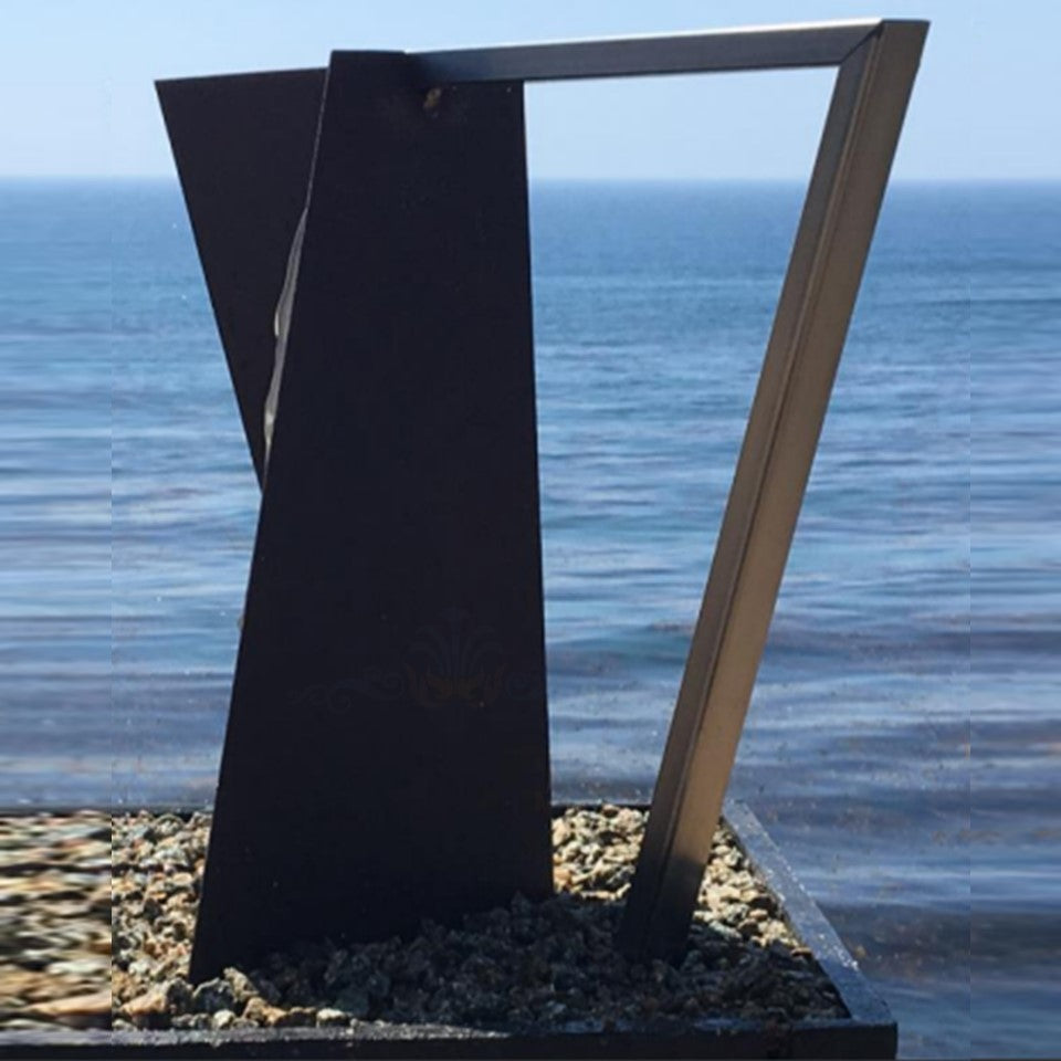 Zen Trapezoid C 78H Metal Fountain - Majestic Fountains and More