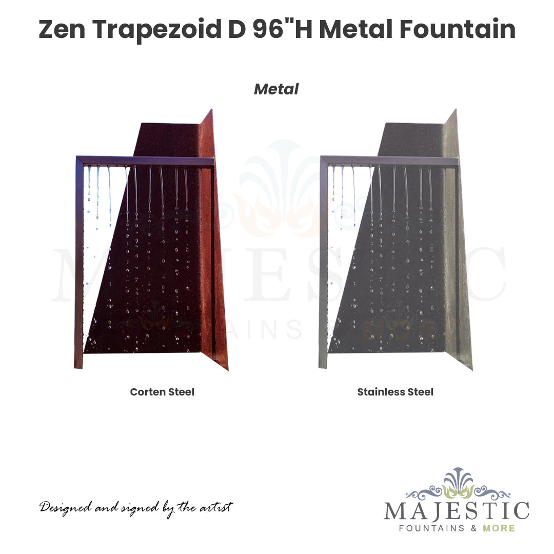 Zen Trapezoid D Metal Fountain - Majestic Fountains and More.