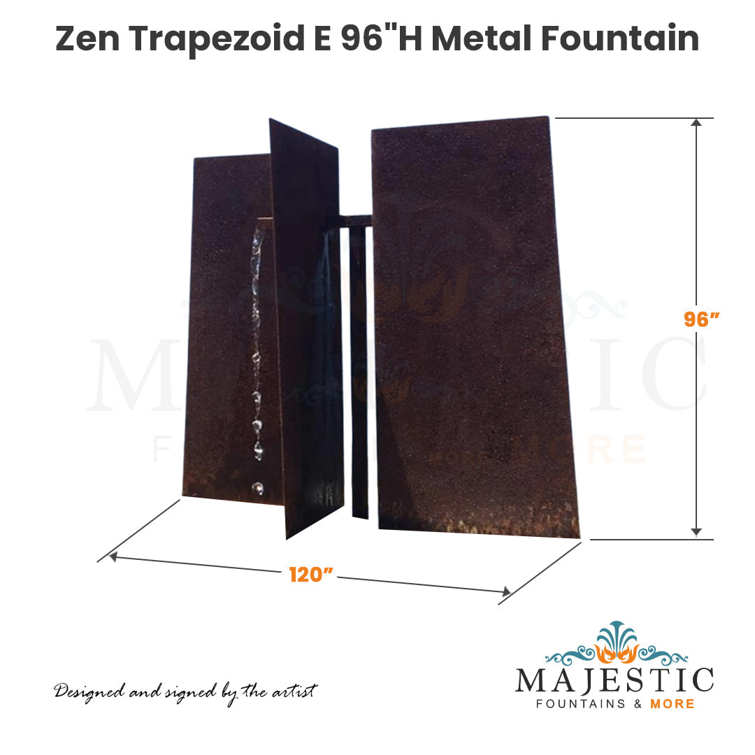 Zen Trapezoid D Metal Fountain - Majestic Fountains and More.