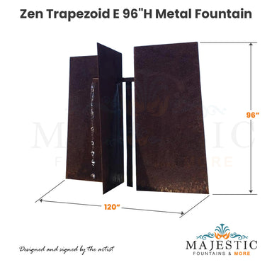 Zen Trapezoid D Metal Fountain - Majestic Fountains and More.