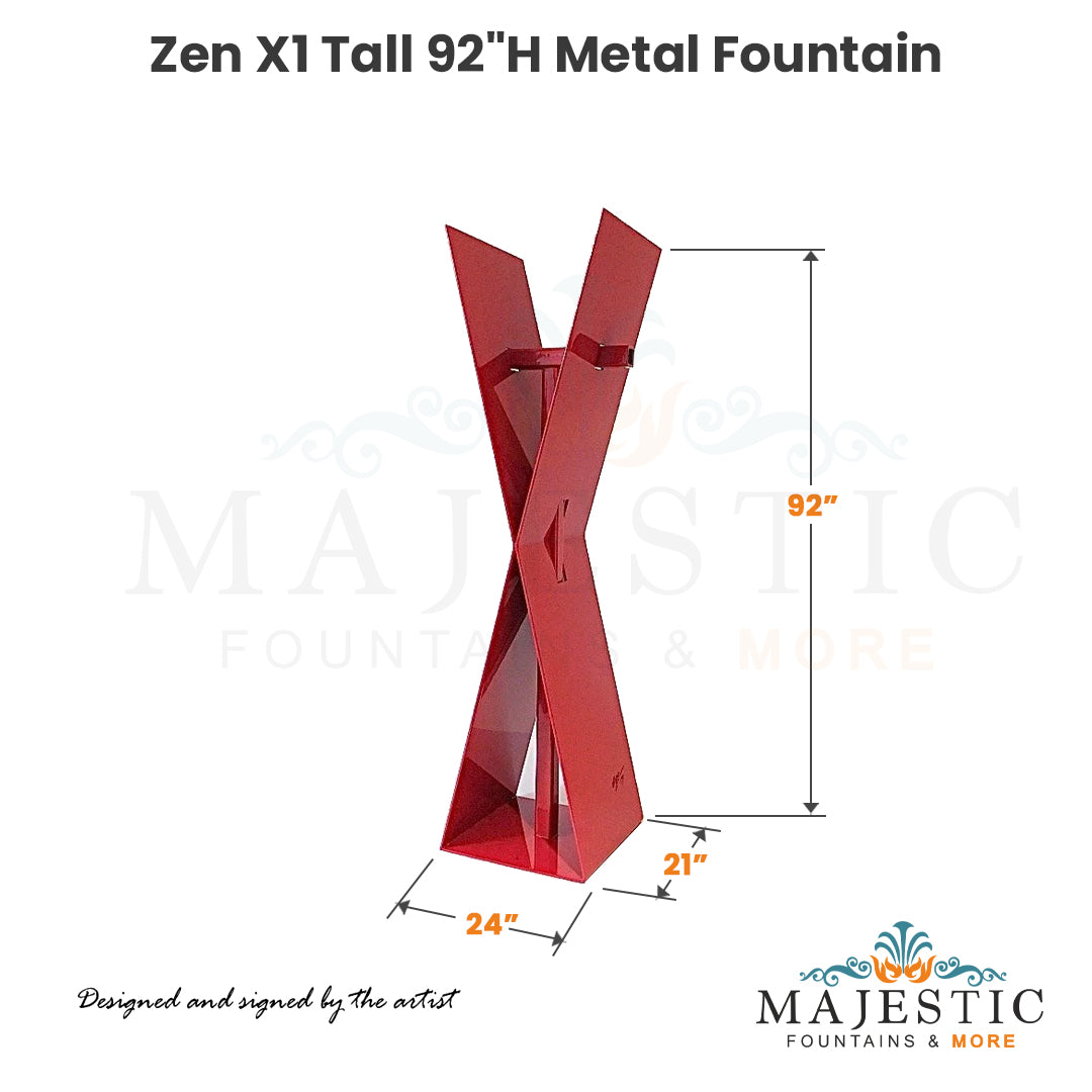 Zen X1 Tall 92H Metal Fountain - Majestic Fountains and More