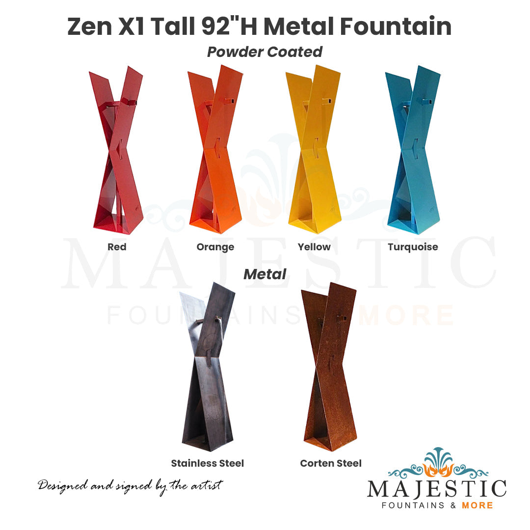 Zen X1 Tall 92H Metal Fountain - Majestic Fountains and More