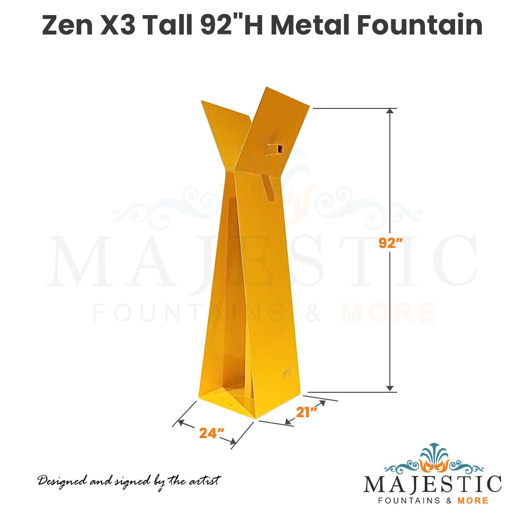 Zen X3 Tall 92H Metal Fountain - Majestic Fountains and More