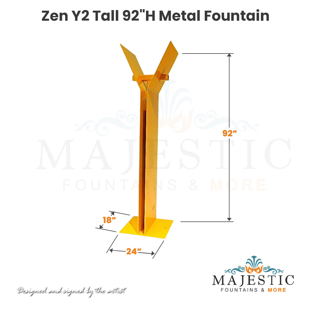 Zen Y2 Tall 92H Metal Fountain - Majestic Fountains and More