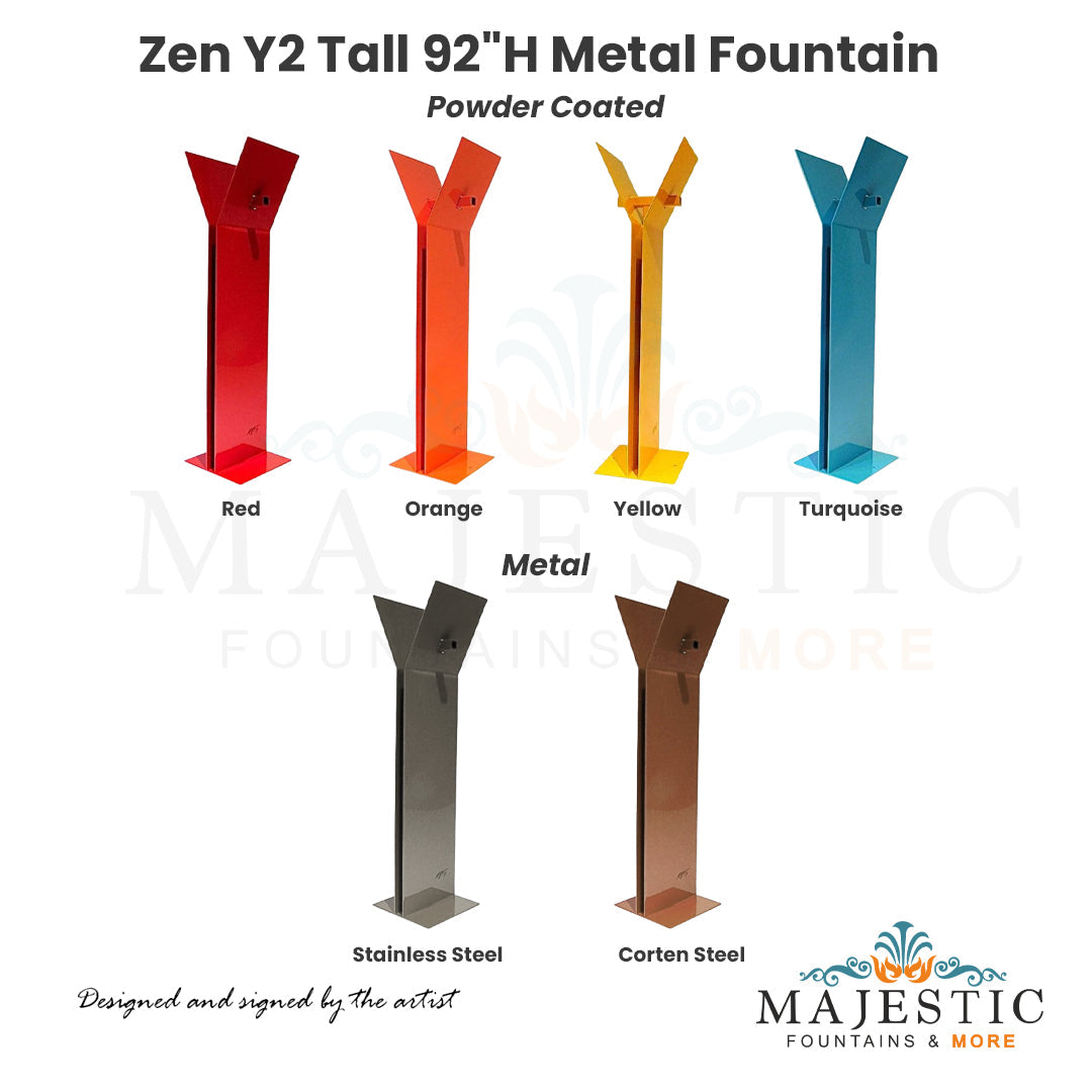 Zen Y2 Tall 92H Metal Fountain - Majestic Fountains and More