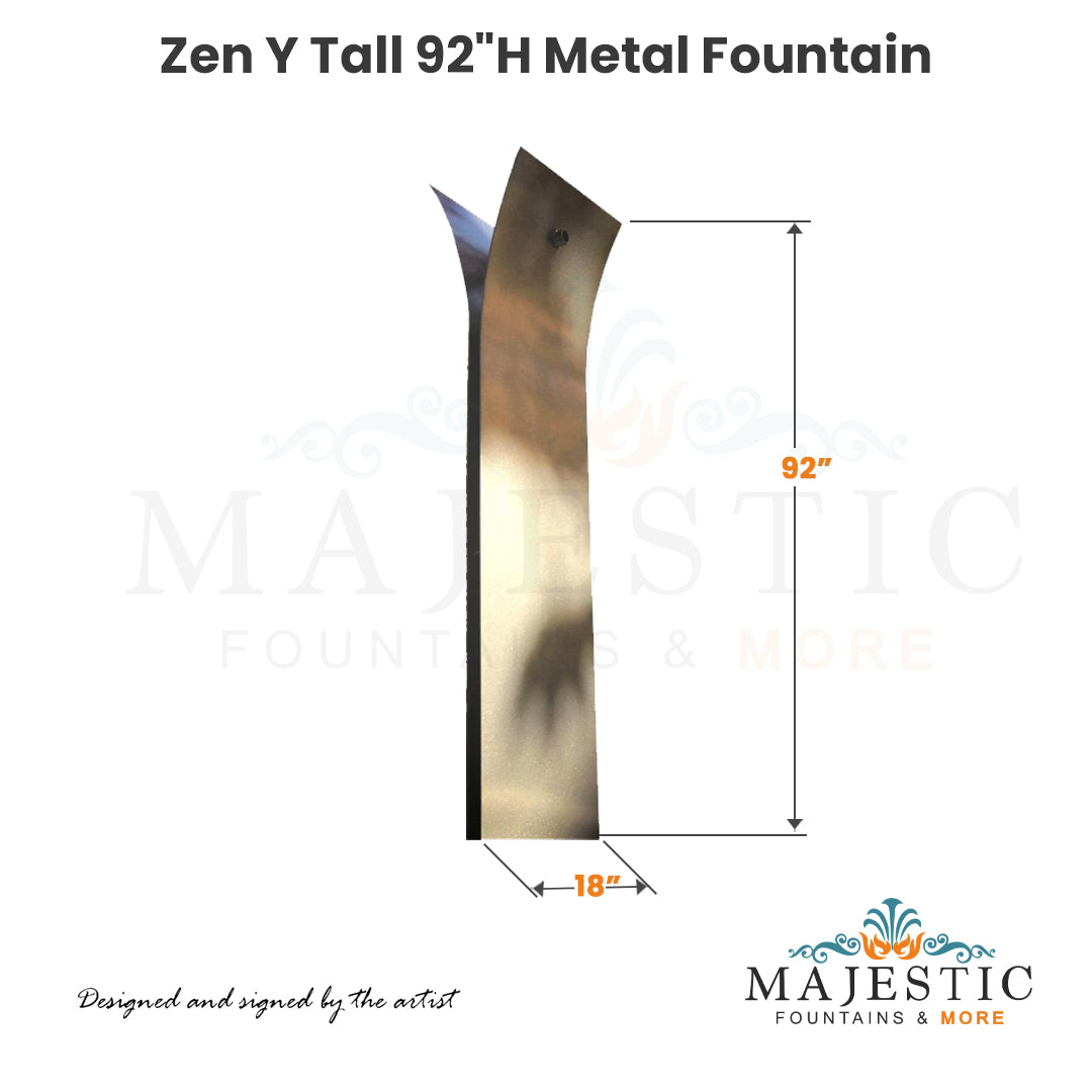 Zen Y Metal Fountain - Majestic Fountains and More.