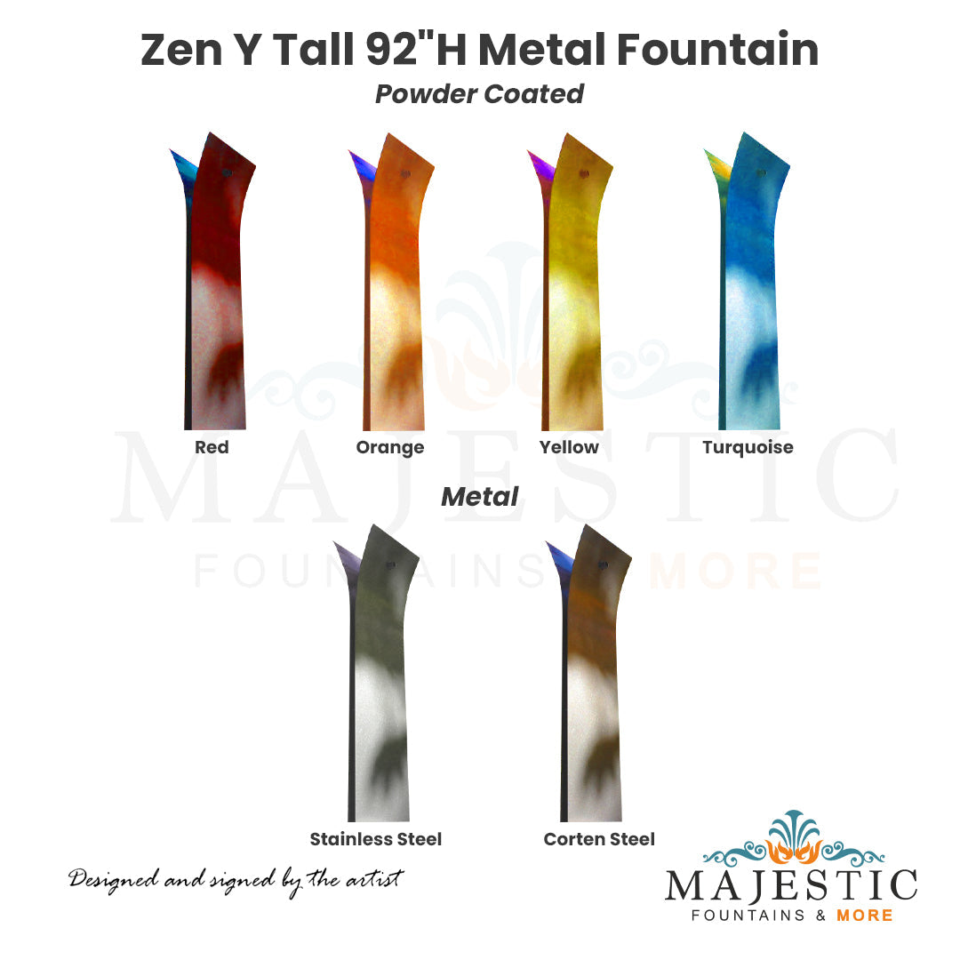 Zen Y Metal Fountain - Majestic Fountains and More.