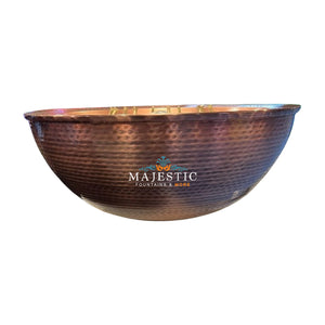 Sedona Round Fire Bowl in Hammered Copper - Majestic Fountain