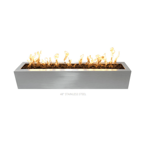 TOP Fires Eaves Rectangle Fire Pit in Stainless Steel by The Outdoor Plus - Majestic Fountains