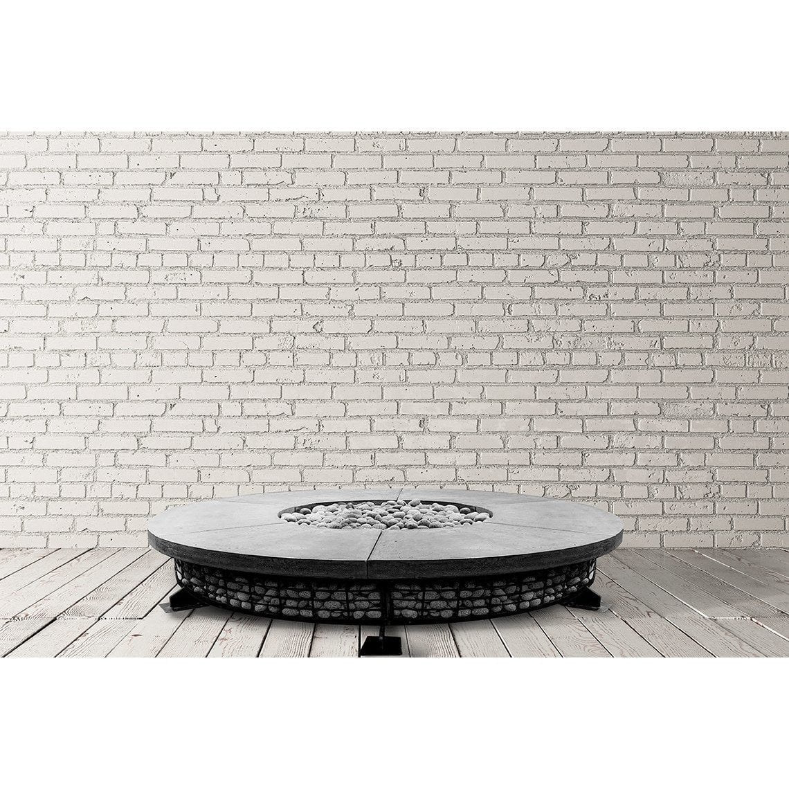 Prism Hardscapes - Fuego 89 Fire Table in GFRC Concrete - Match Lit - Majestic Fountains