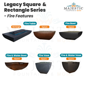 Legacy Sqaure & Rectangle Fire Features Series - Majestic Fountains