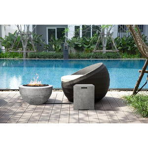 Prism Hardscapes - Moderno 3 Fire Bowl in GFRC Concrete - Match Lit - Majestic Fountains