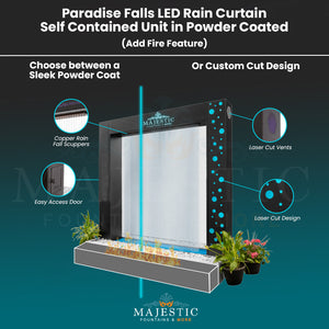 Paradise Falls Rain Curtain – Self Contained Unit in Powder Coated by The Outdoor Plus