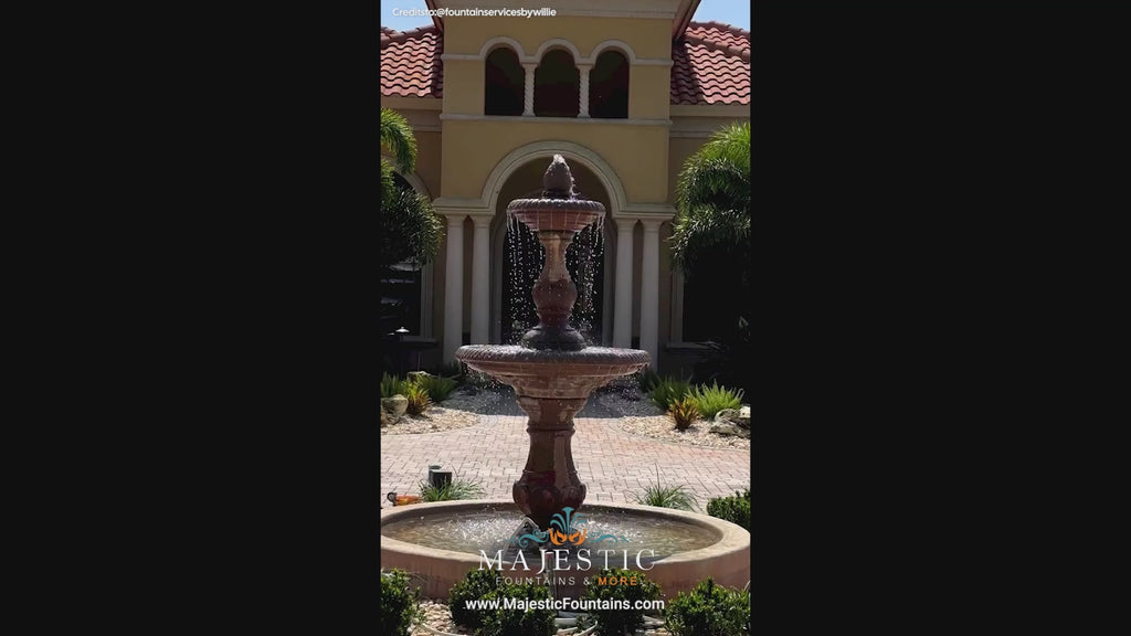 Four Seasons Fountain with Fiore Basin in Cast Stone - 2088-FRG - Majestic Fountains and More