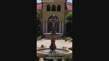 Four Seasons Fountain with Fiore Basin in Cast Stone - 2088-FRG - Majestic Fountains and More
