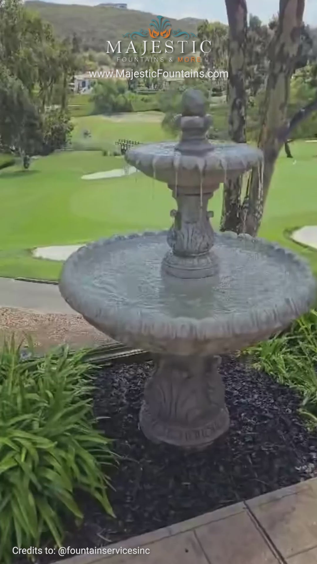 Fiore Stone 2 Tier International Fountain LG153-F in Cast Stone
