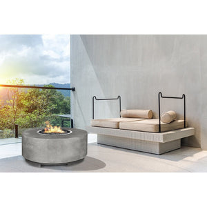 Prism Hardscapes - Rotondo Fire Table in GFRC Concrete - Match Lit - Majestic Fountains