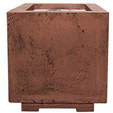 Prism Hardscapes - Scatola Fire Table in GFRC Concrete - Match Lit - Majestic Fountains