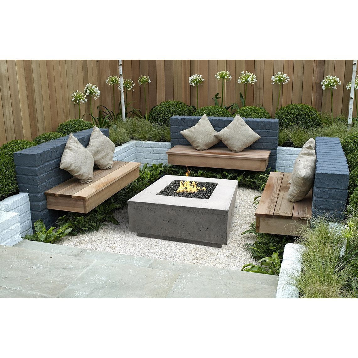 Tavola 2 Fire Table in GFRC Concrete by Prism Hardscapes - Majestic Fountains