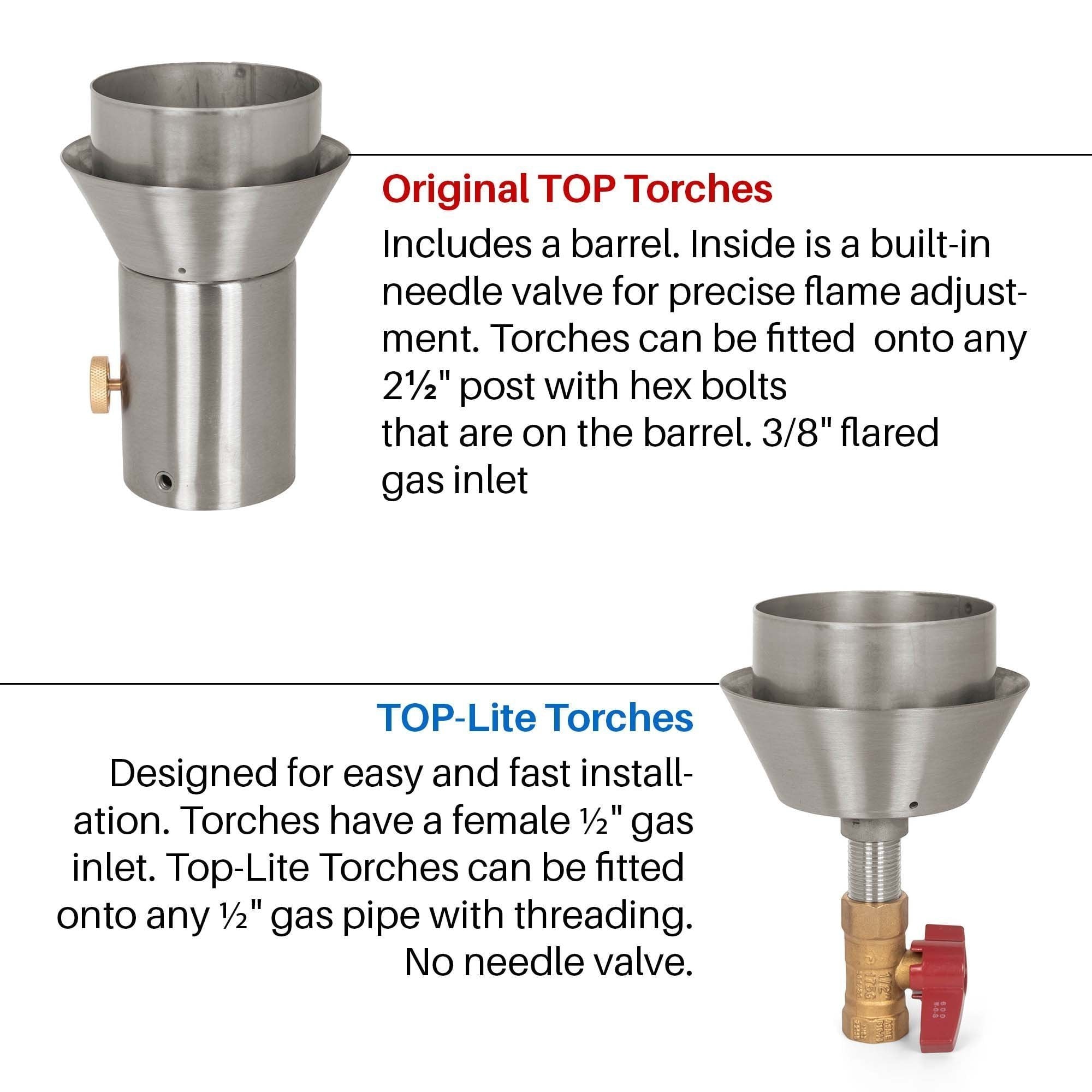 TOP FIRES BASKET Fire Torch 14" in Stainless Steel - Majestic Fountains